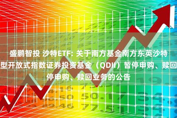 盛鹏智投 沙特ETF: 关于南方基金南方东英沙特阿拉伯交易型开放式指数证券投资基金(QDII)暂停申购、赎回业务的公告