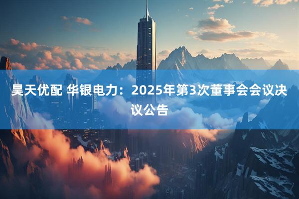 昊天优配 华银电力：2025年第3次董事会会议决议公告