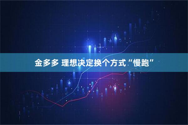 金多多 理想决定换个方式“慢跑”