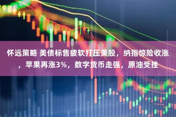 怀远策略 美债标售疲软打压美股，纳指惊险收涨，苹果再涨3%，数字货币走强，原油受挫