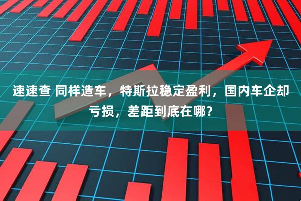 速速查 同样造车，特斯拉稳定盈利，国内车企却亏损，差距到底在哪？